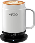 Smart Mug,Self Heating,Temperature-Controlled, Self-Heating Coffee Mug.LED Real-time Temperature Display. 180 Minutes Maximum Battery Life.Smart Coffee Cup(16oz, Ivory)