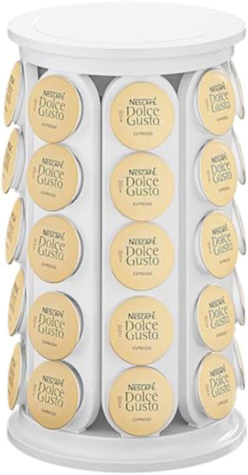 K Cups Holder,K Cup Carousel, Coffee Pods Storage Organizer Stand,New Modern Design, Home or Office Kitchen Counter Organizer（Capacity of 40 Pods,White）