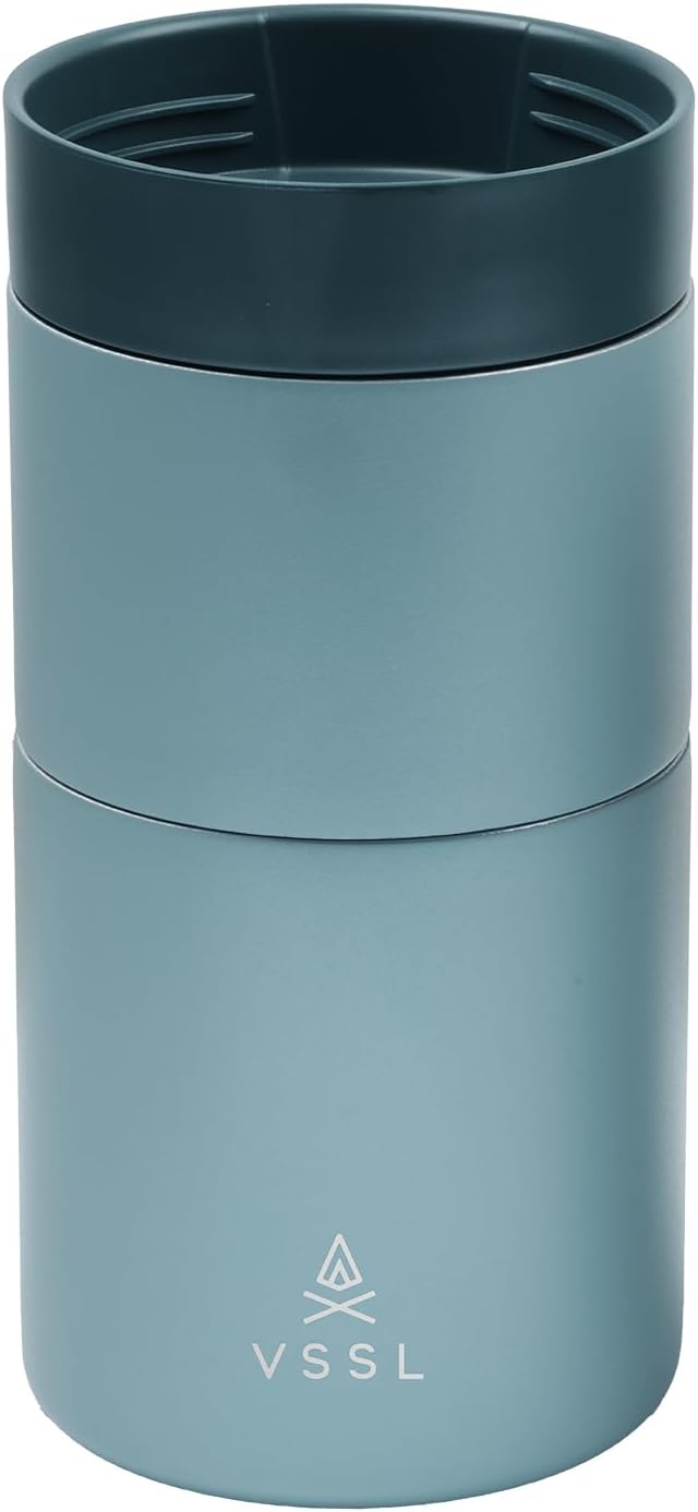 VSSL Nest Pour Over Coffee Set, Transportable and Compact Pour Over Set with 10 oz Double Walled Mug, Everglade