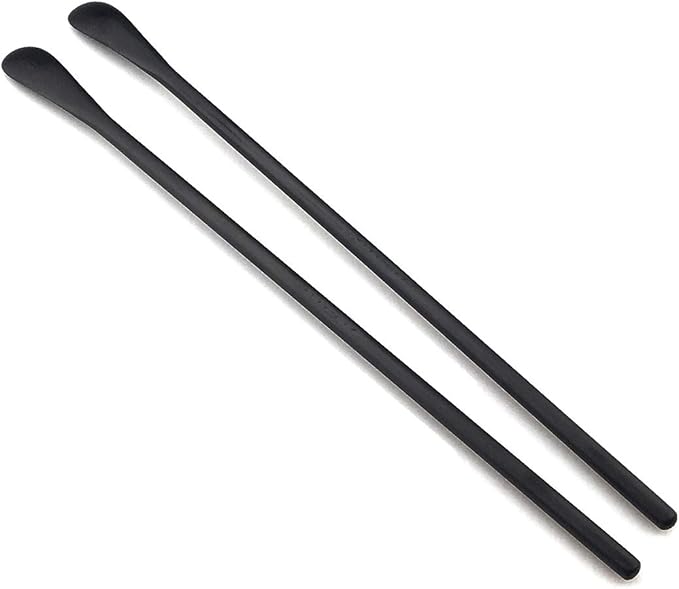 JASHII Black Matte Long Handle Spoon Cocktail Mixing Stirring Spoons Iced Tea Coffee Spoons with 8.6 inch Long Handle Brushed SUS304 Stainless Steel, 3-Piece