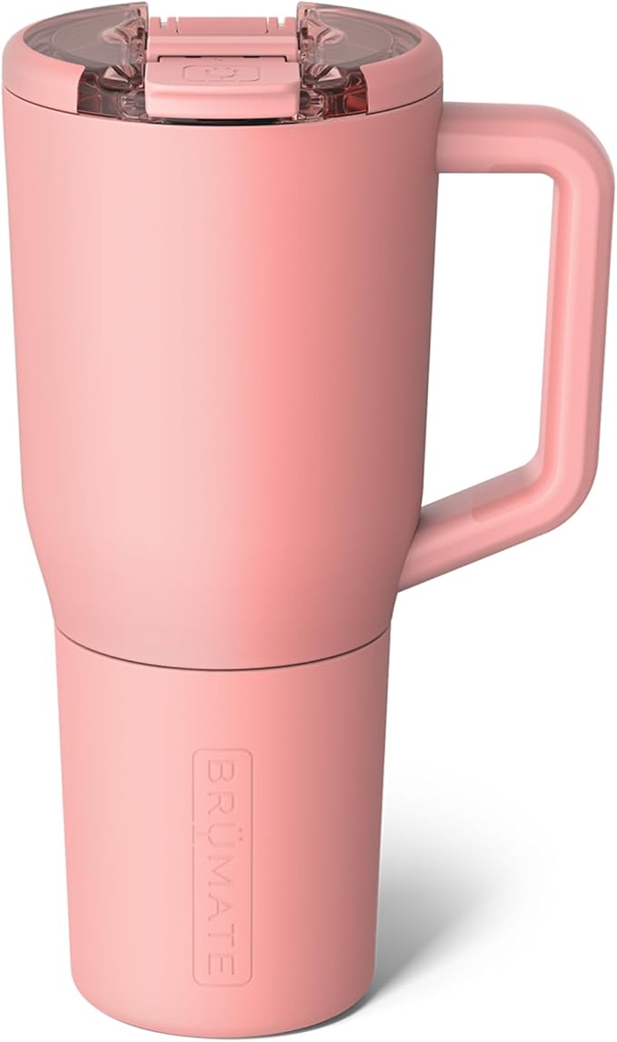 BrüMate Müv - 35oz 100% Leak Proof Insulated Coffee Mug with Handle & Lid - Stainless Steel Coffee Travel Mug - Double Walled Coffee Cup (Guava)