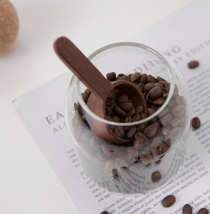 Coffee Spoons,CISHNOU Wooden Tablespoon Scoop Wooden Coffee Ground Spoon Measuring for Ground Beans or Tea Soup Cooking Mixing Stirrer Kitchen Tools Utensils