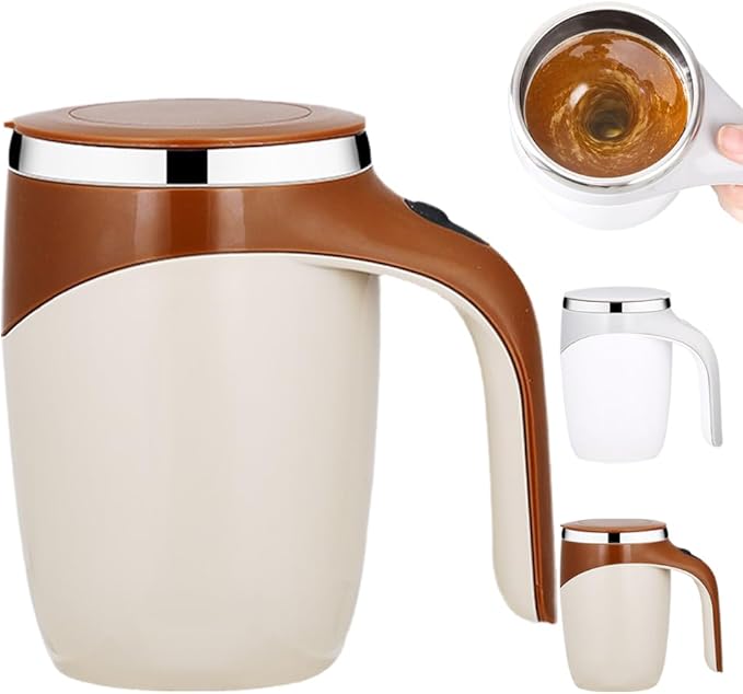 Automatic Magnetic Stirring Coffee Mug, 2026 New Rechargeable Magnetic Sel Mugs with Lid, Stainless Steel Automatic Self Mixing Mug for Milk Tea Cocoa (Coffee)