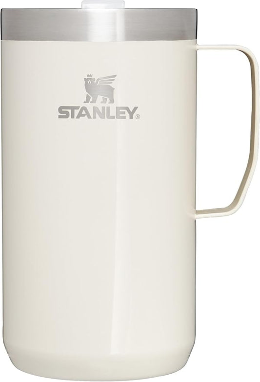 Stanley Stay-Hot Camp Mug 12 oz & 24 oz | Press Fit Drink Through Lid | Cup for Coffee, Tea and Drinks | Insulated Stainless Steel Coffee Mug | BPA-Free