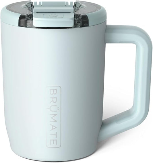 BrüMate Müv - 15oz 100% Leak Proof Insulated Coffee Mug with Handle & Lid - Stainless Steel Coffee Travel Mug - Double Walled Coffee Cup (Blue Agave)