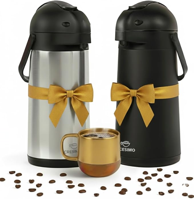 101oz Coffee Carafe Dispenser with Pump Bundle - 24 Hours Hot Chocolate Dispenser for Parties - Insulated Stainless Steel Coffee Urn - Coffee Dispenser with Pump - Hot Cocoa Bar