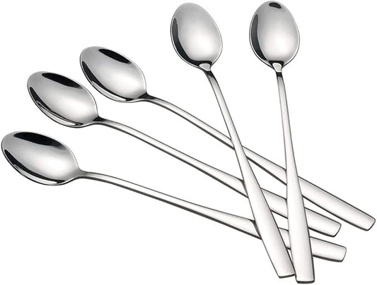 Long Handle Iced Tea Spoon, Stainless Steel Ice Cream Spoon, Set of 16