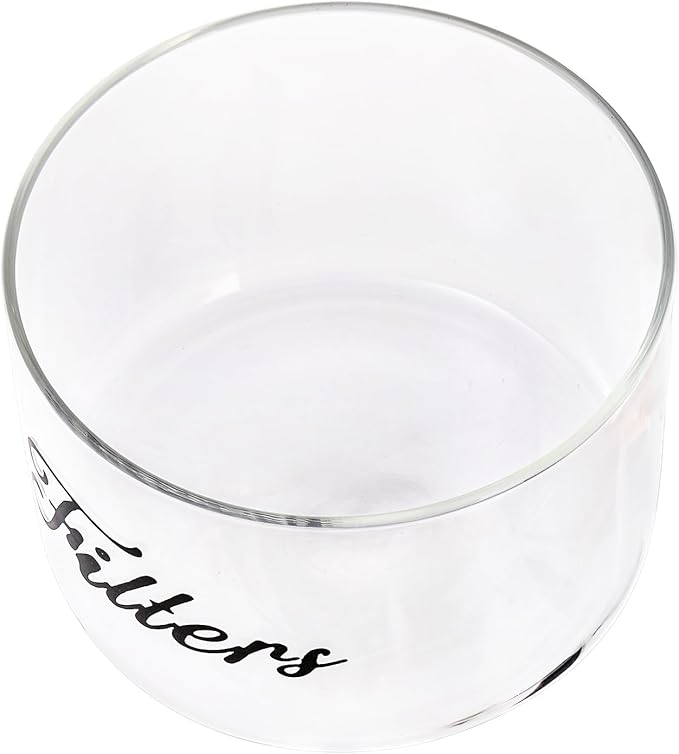 Coffee Filter Holder with Bamboo Lid, Farmhouse Coffee Filter Dispenser Basket for Counter, Glass Coffee Filter Storage Container for Coffee Pod and Filter, Coffee Bar Accessories