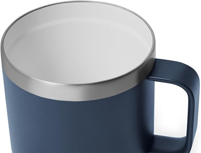 YETI Rambler 14 oz Ceramic Lined Stackable Mug, Vacuum Insulated, Stainless Steel with MagSlider Lid, Navy