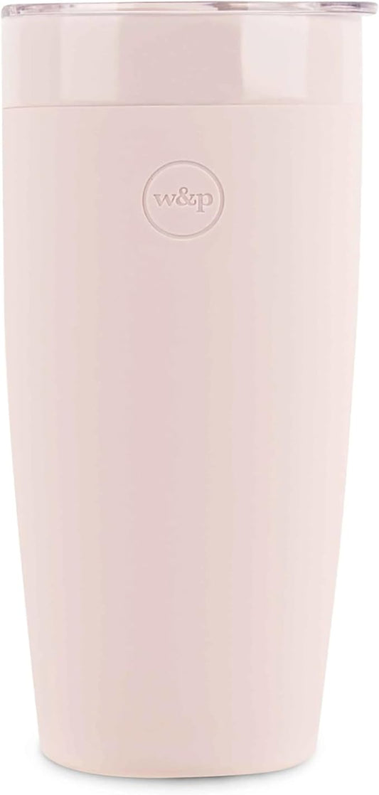 W&P Porter Insulated Tumbler 20 oz | No Metallic Aftertaste Ceramic Coated for Water, Coffee, & Tea | Wide Mouth Vacuum Insulated | Dishwasher Safe, Blush (Tone on Tone)