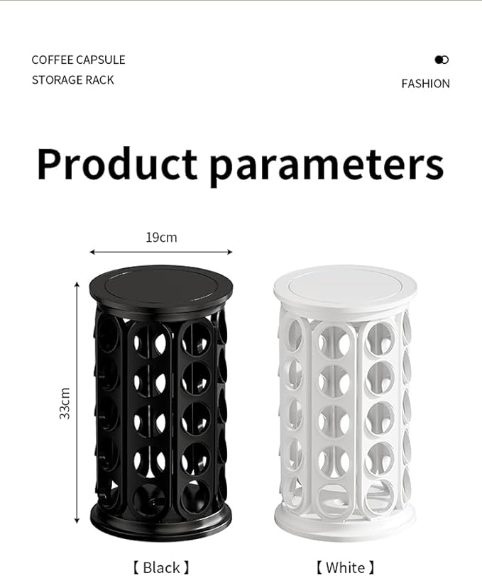 K Cups Holder,K Cup Carousel, Coffee Pods Storage Organizer Stand,New Modern Design, Home or Office Kitchen Counter Organizer（Capacity of 40 Pods, Black）