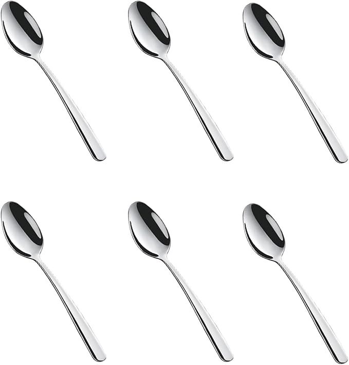 Demitasse Espresso Spoons, 304 Stainless Steel Mini Coffee Spoons for Dessert, Coffee, Tea, 4.7 Inch, 6 pcs Set