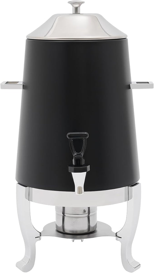 Stainless Steel Beverage Dispensers, Drink Dispenser with Fuel Holder & Base & Stainless Steel Faucet 3.4Gal Hot Beverage Dispenser, Commercial Coffee Urn for Hotels, Canteens（Silver, Black）