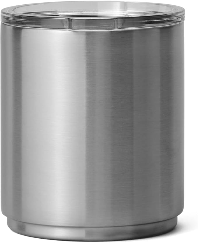 YETI Rambler Lowball, Vacuum Insulated Stainless Steel Stackable Lowball with MagSlider Lid, Stainless Steel, 10 oz (296 ml)