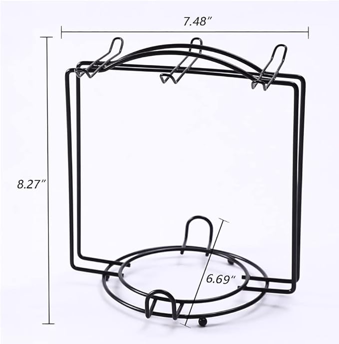 YY YEARCHY Coffee Mug Holder, Espresso Cups Holder Cup Drying Rack Cups Drainer Stand Metal Mug Tree Cups Organizer with 6 Hook Hangers for Kitchen Counter and Tea Party(7.48 * 8.27", Black)