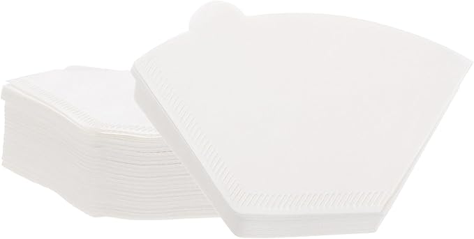 uxcell 200 Count 4 Cone Coffee Filters, Size 101 Disposable Paper Percolator Coffee Filters Natural Unbleached Wood Fiber,Suitable for Pour Over Coffee Filter Drip Coffee Maker White