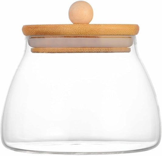 Glass Jar with Airtight Bamboo Lid Container Storage for Kitchen Storage Candy Bottle13.5 OZ/400mL(G-S)