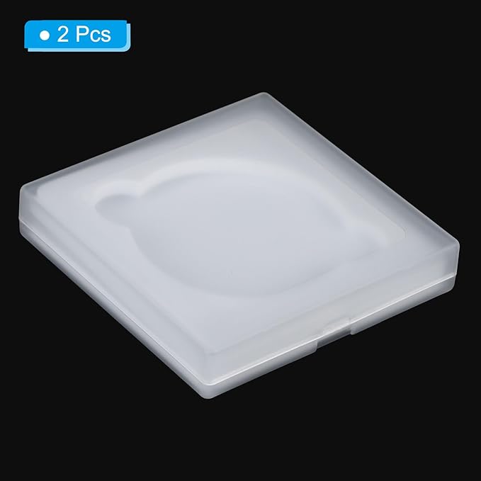 PATIKIL 62mm Lens Filter Case, 2pcs Camera Filter Case Portable Lens Filter Box Water Resistant Dustproof Plastic for Photography Filter Storage