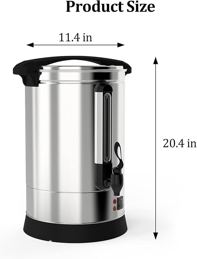 120 Cup Coffee Urn, 18L/4.8Gal Large Capacity Stainless Steel Electric Coffee Percolator, Hot Beverage & Hot Cafe Dispenser with Fast Brew & Auto Keep-Warm, for Party Buffet Catering