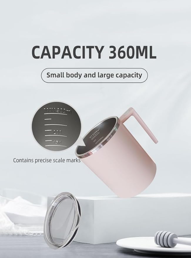 Self Stirring Mug,Self Stirring Coffee Mug,Suitable for Coffee, Milk, Cocoa and Other Beverages (Pink, 12 Ounces)
