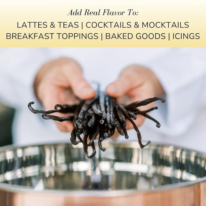 Sonoma Syrup Co. Vanilla Bean Infused Simple Syrup 12.7 fl oz | for Coffee, Tea, and Baking | Hand Crafted in the USA