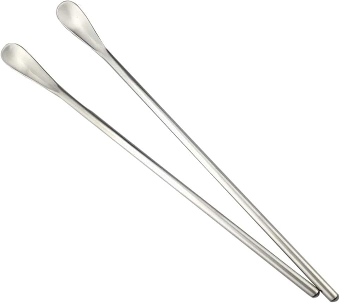 JASHII Silver Matte Long Handle Spoon Cocktail Mixing Stirring Spoons Iced Tea Coffee Spoons with 8.6 inch Long Handle Brushed SUS304 Stainless Steel, 3-Piece