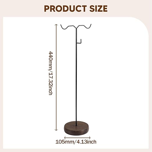 Bag Display Stand Metal Handbag Stand with 3 Hooks 4.13x4.13x17.32 inch for Commercial Home Countertop Retail Mall