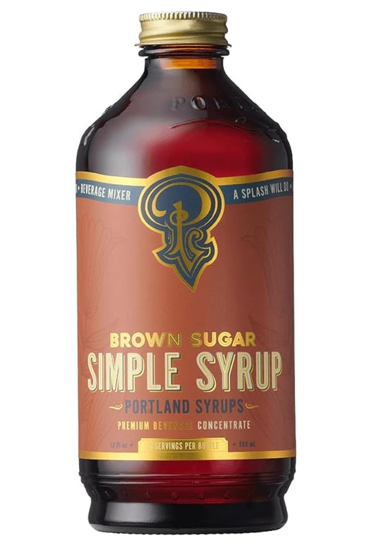 Portland Syrups Brown Sugar Simple Syrup - Drink Mix for Exceptional Cocktails, Simple Syrup for Cocktails, Sugar Syrup for Drinks, Simple Syrup for Coffee, Mocktails, Baking, 12 oz, Pack of 1