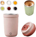 AIIONP Automatic Magnetic Stirring Coffee Mug, 2026 Upgraded Rechargeable Stainless Steel Mug for Home, Portable Coffee Mug for Office, Self Stirring Mug for Travel (Pink)