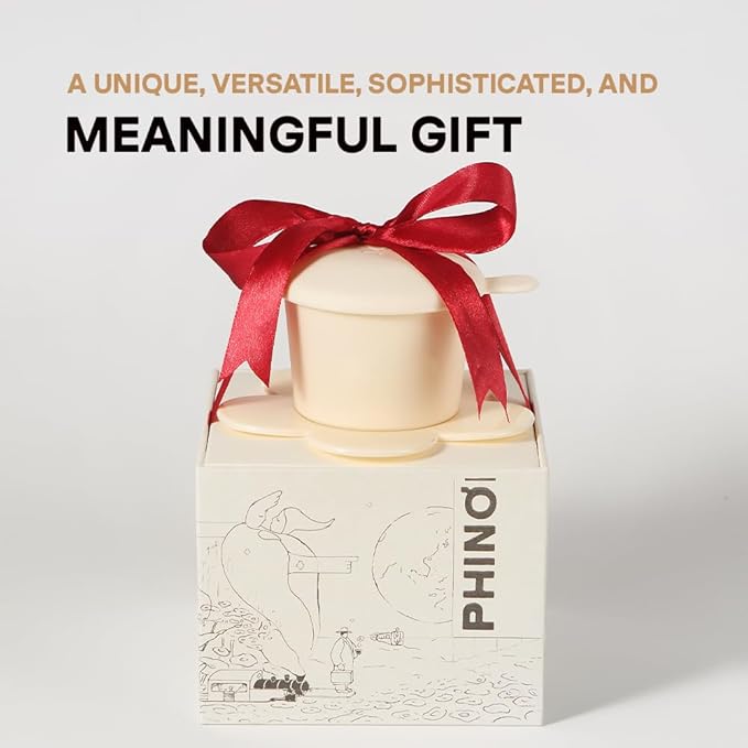 PHINOI Pour Over Coffee Dripper - Vietnamese Phin Filter – Single Cup Coffee Maker 1-2 Cup with Flower Design – Plastic Reusable Coffee Filter for Manual Brewing, Travel Friendly (Ivory)