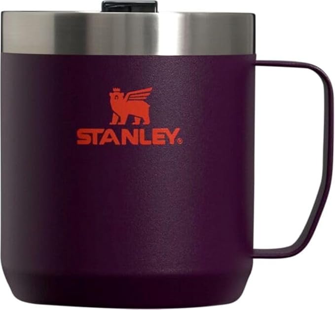 Stanley Stay-Hot Camp Mug 12 oz & 24 oz | Press Fit Drink Through Lid | Cup for Coffee, Tea and Drinks | Insulated Stainless Steel Coffee Mug | BPA-Free
