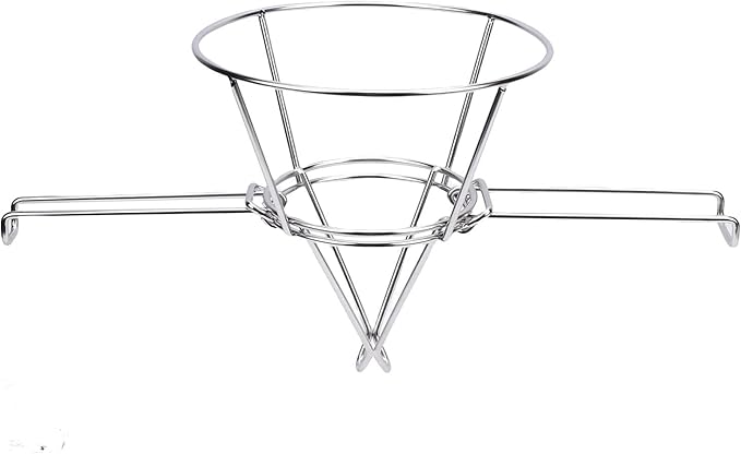 Focket Deep Fryer Oil Filter Stand, 304 Stainless Steel Cooking Oil Filter Strainer with Folding Arms, Maple Syrup Cone Filter Holder for Kitchens, Restaurants, Food Trucks