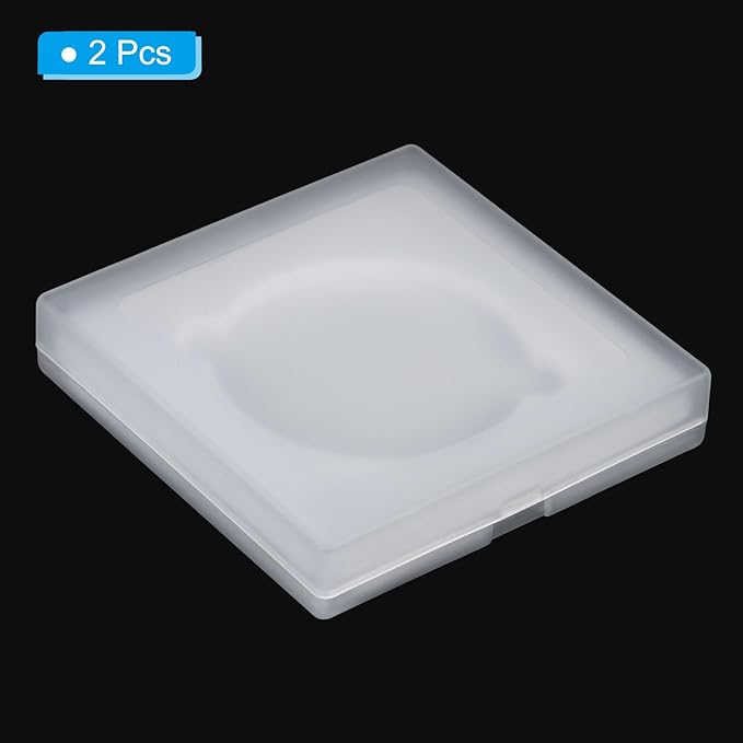 PATIKIL 58mm Lens Filter Case, 2pcs Camera Filter Case Portable Lens Filter Box Water Resistant Dustproof Plastic for Photography Filter Storage