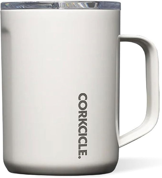 Corkcicle Classic Coffee Mug - Triple Insulated Stainless Steel for Travel - Shatter-Proof Lid - Keeps Drink Hot Over 3 Hours - Holiday Mug Gift - Great for Gifting Warmth - 16 oz - Oat Milk