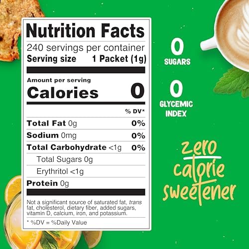 Pyure Organic Stevia Packets | Zero Calorie Sweetener for Coffee, and Baking | Granulated Stevia Sugar Substitute | Plant-Based, Keto, Diabetic & Paleo Friendly | USDA Organic, Non-GMO | 240 Packets
