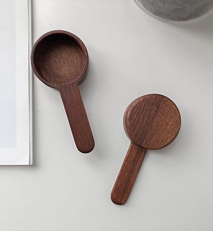 Coffee Spoons,CISHNOU Wooden Tablespoon Scoop Wooden Coffee Ground Spoon Measuring for Ground Beans or Tea Soup Cooking Mixing Stirrer Kitchen Tools Utensils