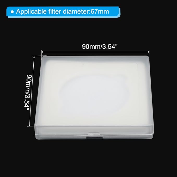 PATIKIL 67mm Lens Filter Case, 1pcs Camera Filter Case Portable Lens Filter Box Water Resistant Dustproof Plastic for Photography Filter Storage