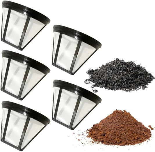5pcs Reusable Coffee Filter With handle, for 12 Cups Drip Coffee Maker,Easy to use and clean