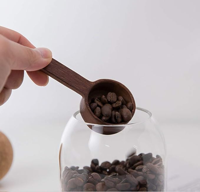 Coffee Spoons,CISHNOU Wooden Tablespoon Scoop Wooden Coffee Ground Spoon Measuring for Ground Beans or Tea Soup Cooking Mixing Stirrer Kitchen Tools Utensils