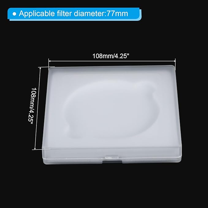 PATIKIL 77mm Lens Filter Case, 2pcs Camera Filter Case Portable Lens Filter Box Water Resistant Dustproof Plastic for Photography Filter Storage
