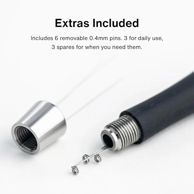 Crema Coffee Products Weiss Distribution Technique (WDT) Tool | Even Coffee Ground Distribution for Better Extraction | Stainless Steel with Silicone Grip | Includes 6 Pins & Storage Vault | White