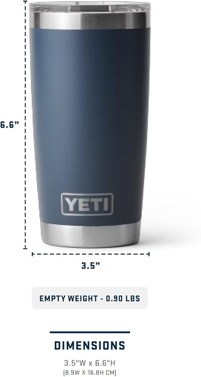 YETI Rambler 20 oz Stainless Steel Vacuum Insulated Tumbler w/MagSlider Lid