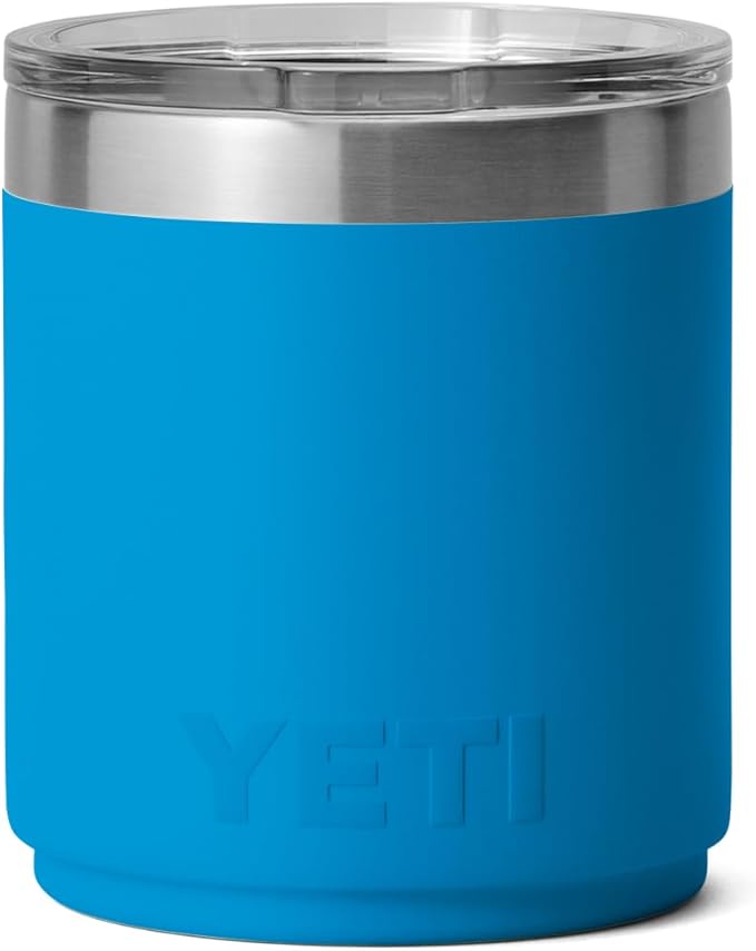 YETI Rambler 10 oz Stackable Lowball 2.0, Vacuum Insulated, Stainless Steel with MagSlider Lid, Big Wave Blue
