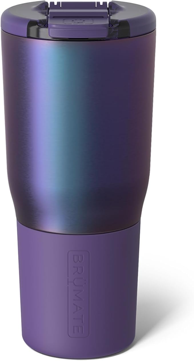 BrüMate Nav 25oz 100% Leak Proof Insulated Travel Tumbler with Magnetic BevLock™ Lid - Double Wall Cup-Holder Friendly Stainless Steel Mug (Dark Aura)