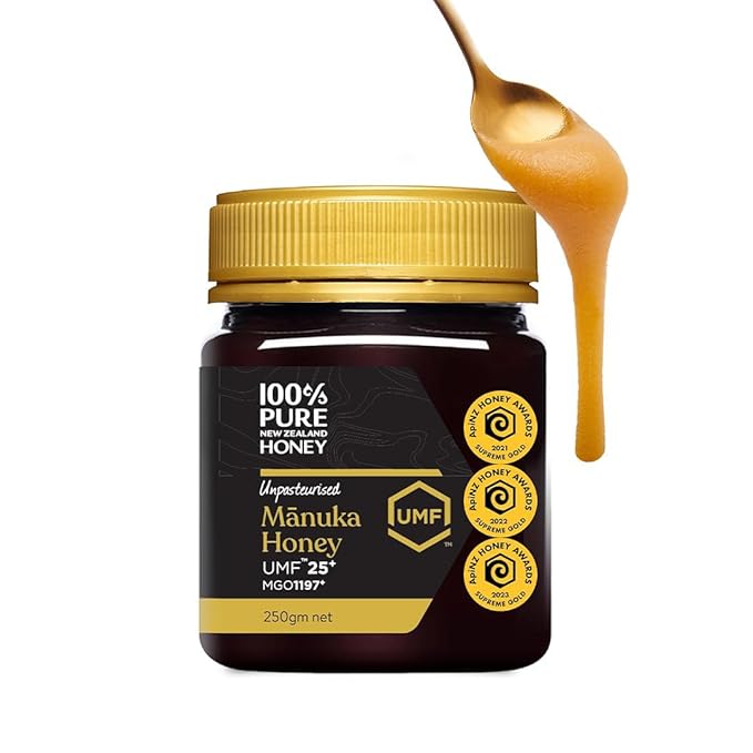 100% Pure New Zealand Manuka Honey, Certified UMF 25+ (MGO 1197+) Raw Manuka Honey, 8.8 Oz (250g)