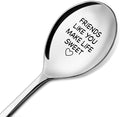 Friends Like You Make Life Sweet Engraved Stainless Steel Spoon, Cute Love Heart Engraved Spoons for Having Coffee Tea, Christmas Birthday Gifts for Coffee Tea Lover Friends Family Bestie