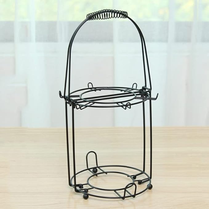 YY YEARCHY Coffee Mug Holder, Espresso Cups Holder Cup Drying Rack Cups Drainer Stand Metal Mug Tree Cups Organizer with 6 Hook Hangers for Kitchen Counter and Tea Party(Black)