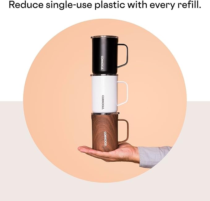 Corkcicle Classic Coffee Mug - Triple Insulated Stainless Steel for Travel - Shatter-Proof Lid - Keeps Drink Hot Over 3 Hours - Holiday Mug Gift - Great for Gifting Warmth - 16 oz - Oat Milk