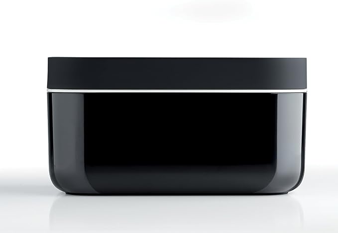 Lékué Ice Box | Ice Cube Tray For Freezer With Lid & Bin | Made With 100 Percent Platinum Silicone | Elegant And Retro Style Ice Cubes | For Cocktails, Ice Tea & Coffee And More | Black