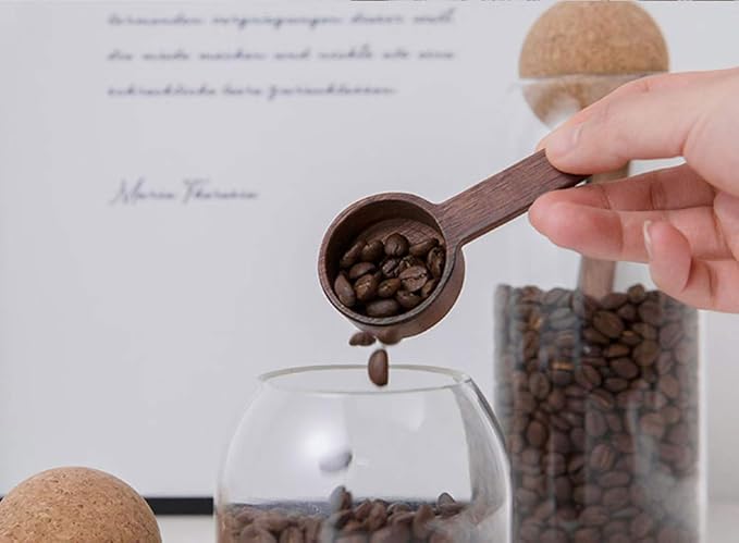 Coffee Spoons,CISHNOU Wooden Tablespoon Scoop Wooden Coffee Ground Spoon Measuring for Ground Beans or Tea Soup Cooking Mixing Stirrer Kitchen Tools Utensils